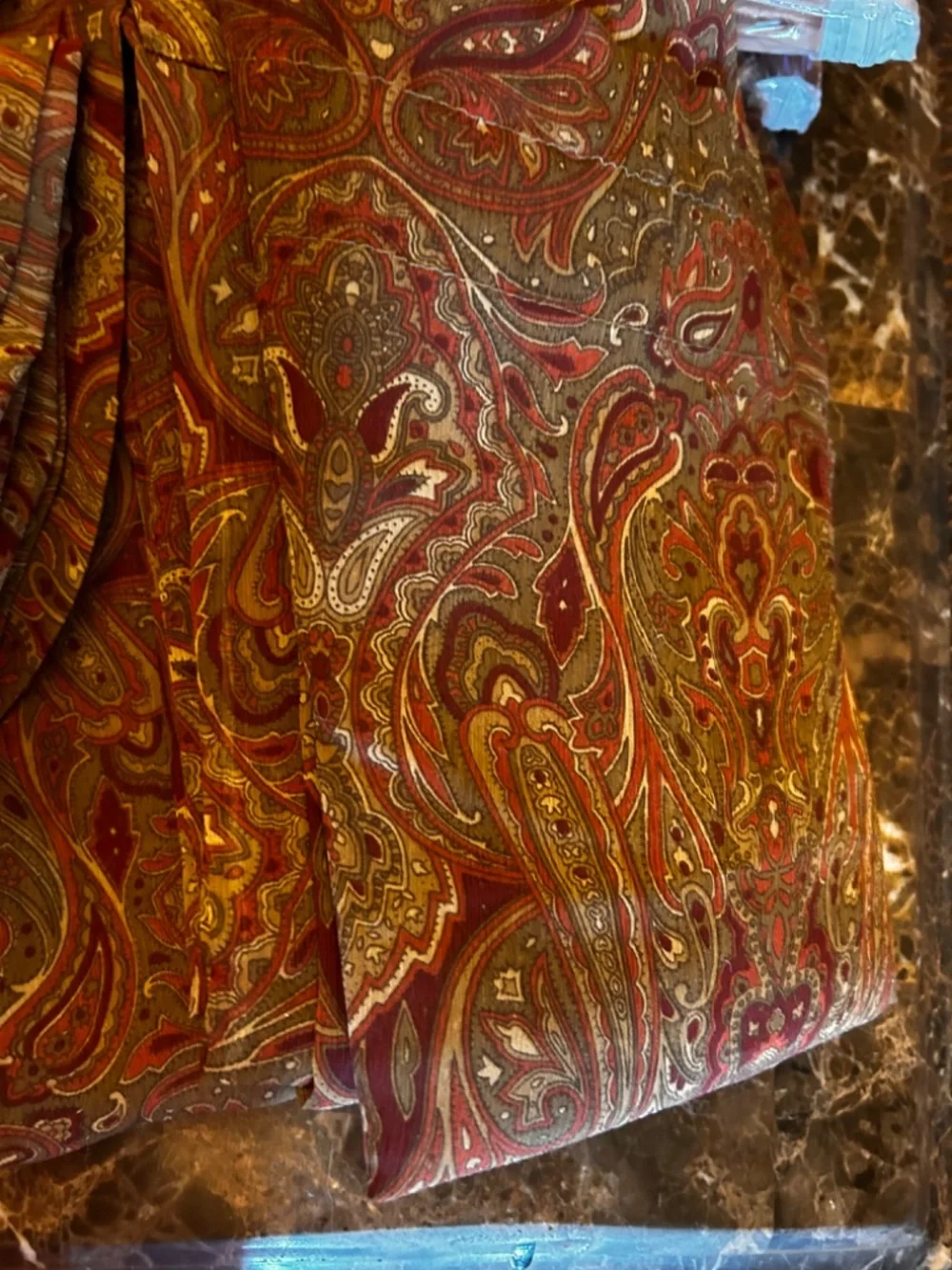 3 panels curtain sheers paisley in warm shades, classic, drapery, bohemian